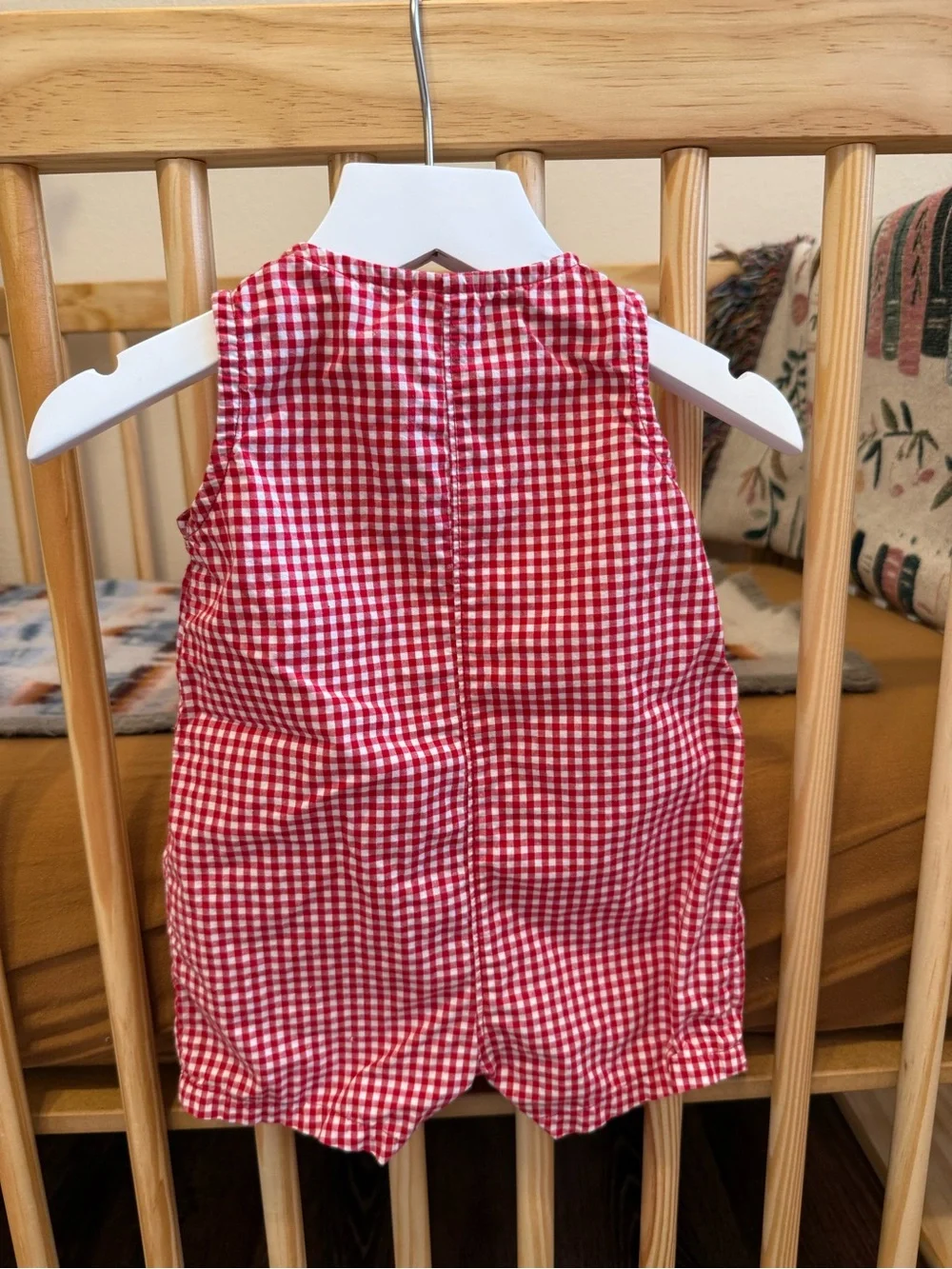 Carter's Red Gingham Button Romper